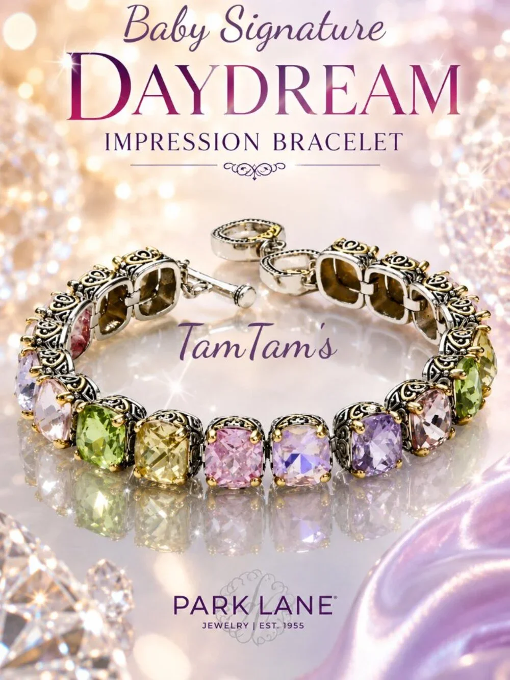 Park Lane DAYDREAM Baby Signature Impression Tennis Bracelet Ltd Ed Pastel